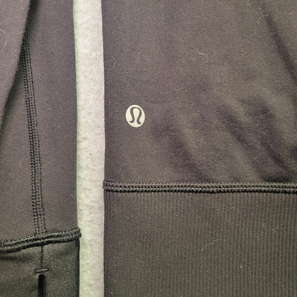 Lululemon Full Zip Hoodie Black Fleece Namaskar Jacket Womens 6 Gym Running - Picture 9 of 13